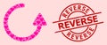 Rubber Reverse Stamp Seal and Pink Valentine Rotate Left Arrow Mosaic
