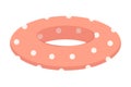 Rubber ring for the summer pool of red color.