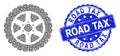 Rubber Road Tax Round Watermark and Recursion Tire Wheel Icon Composition