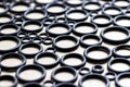 Rubber sealing rings, spare parts for various machine parts Royalty Free Stock Photo