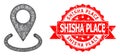 Rubber Shisha Place Stamp Seal and Network Location Icon
