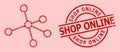 Grunge Shop Online Stamp Seal and Red Lovely Links Mosaic
