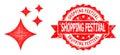 Rubber Shopping Festival Seal and Network Shine Stars Icon