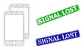 Rubber Signal Lost Stamp Imitations and Triangular Mesh Smartphones Icon