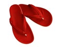 Rubber slippers - red Royalty Free Stock Photo