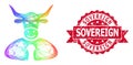 Rubber Sovereign Stamp and Multicolored Network Bull Boss