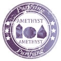 Rubber stamp with Amethyst gems