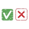 Rubber stamp approve and reject vector texture