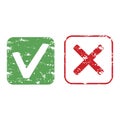 Rubber stamp approve and reject vector texture Royalty Free Stock Photo