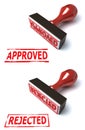 Rubber stamp approved rejected 3d rendering Royalty Free Stock Photo