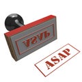 Rubber stamp with ASAP message