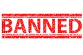 Rubber Stamp, Banned, at White Background