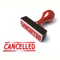 Rubber stamp cancelled 3d rendering Royalty Free Stock Photo