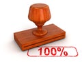 Rubber Stamp 100% (clipping path included) Royalty Free Stock Photo