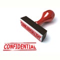 Rubber stamp confidential 3d rendering Royalty Free Stock Photo