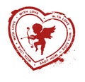 Rubber stamp with cupid silhouette Royalty Free Stock Photo