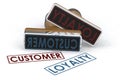 Rubber stamp with customer loyalty word