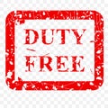 Rubber stamp effect, duty free, at transparent effect background Royalty Free Stock Photo