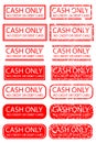 Rubber Stamp Effect : Cash Only, No Debit or Credit Card, Isolated on White Royalty Free Stock Photo