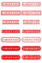 Rubber Stamp Effect : Garage Sale, at Transparent Effect Background Royalty Free Stock Photo