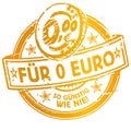 Rubber stamp with for 0 Euro more affordable Royalty Free Stock Photo