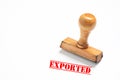 Rubber stamp with exported sign on white background Royalty Free Stock Photo
