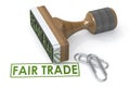 Rubber stamp with fair trade word Royalty Free Stock Photo