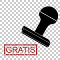Rubber Stamp - Gratis Free in Indonesia Language Royalty Free Stock Photo