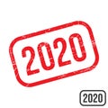 2020 rubber stamp with grunge texture vector design Royalty Free Stock Photo