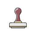 Rubber Stamp Illustration: Office Tool for Approving, Rejecting, Validating Documents Royalty Free Stock Photo