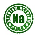 Rubber stamp with mineral Na natrium Royalty Free Stock Photo
