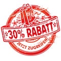 Rubber stamp 30% off shopping bag