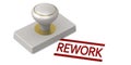 Rubber stamp with rework word