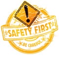 Rubber stamp safety first Royalty Free Stock Photo