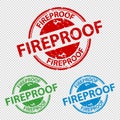 Rubber Stamp Seal Fireproof - Vector Illustration - Isolated On Transparent Background