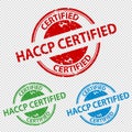 Rubber Stamp Seal HACCP Certified - Vector Illustration - Isolated On Transparent Background
