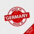 Rubber Stamp Seal Made In Germany - Vector Illustration - Isolated On Transparent Background