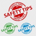 Rubber Stamp Seal Safety Tips - Vector Illustration - Isolated On Transparent Background