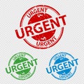 Rubber Stamp Seal Urgent - Vector Illustration - Isolated On Transparent Background