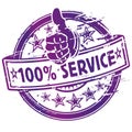 Rubber stamp 100% service Royalty Free Stock Photo