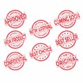 Rubber stamp set isolated on white background