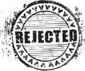 Rubber stamp shape with the word rejected