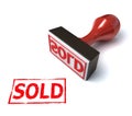 Rubber stamp sold 3d rendering Royalty Free Stock Photo