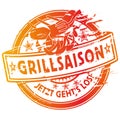 Rubber stamp summer grilling Royalty Free Stock Photo