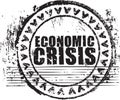 Rubber stamp with the text economic crisis