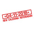 Rubber stamp with text New Caledonia referendum 2018