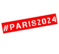 Rubber stamp with text Paris 2024 Royalty Free Stock Photo