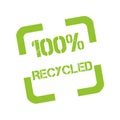 Rubber stamp with text 100% recycled Royalty Free Stock Photo