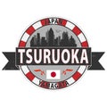 Rubber stamp of Tsuruoka, Prefecture Yamagata, Japan. template for business use.