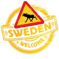 Rubber stamp welcome to Sweden